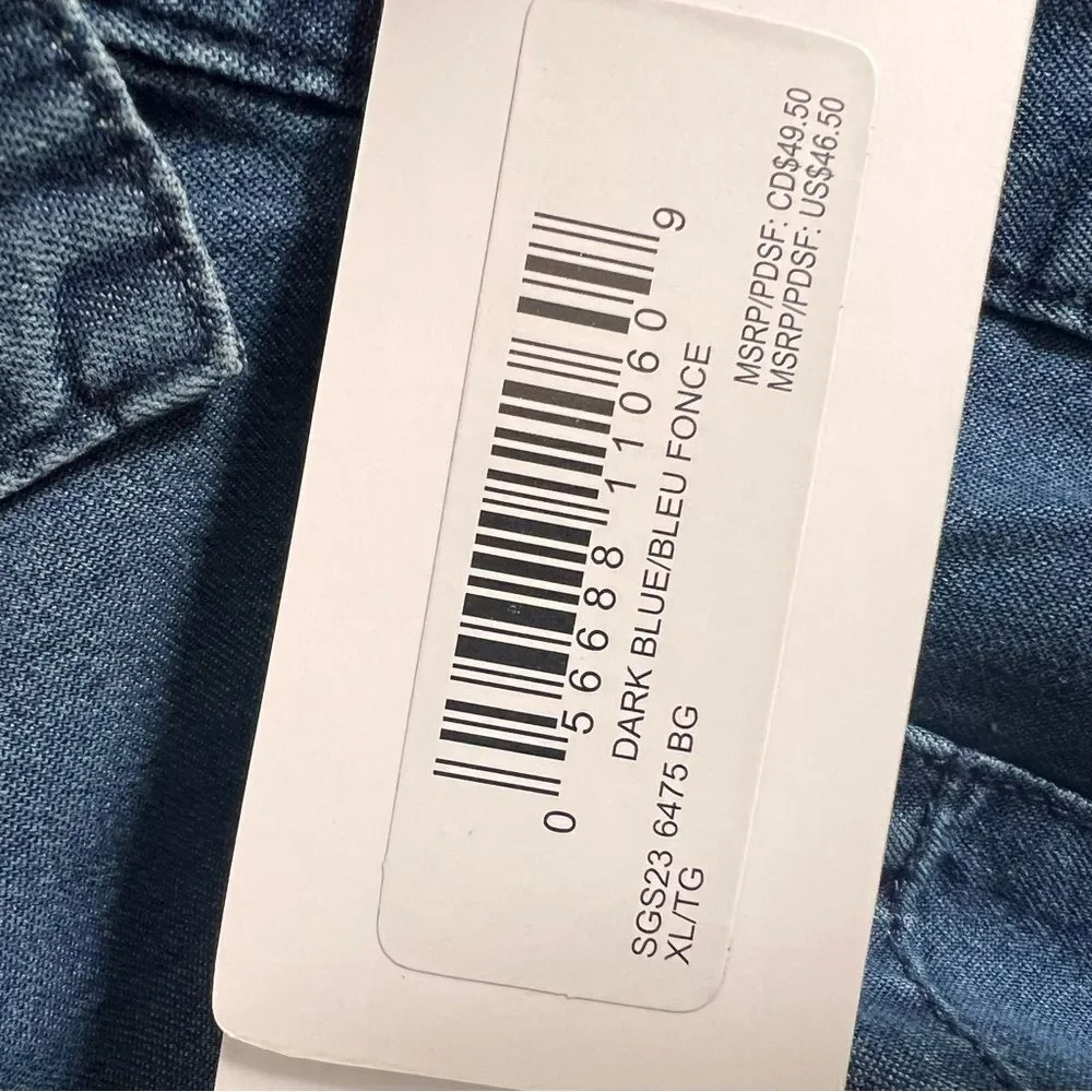 Silver Jeans  Co Dark Blue Denim Shirt Dress Girls XL 14/16 NEW MSRP $47